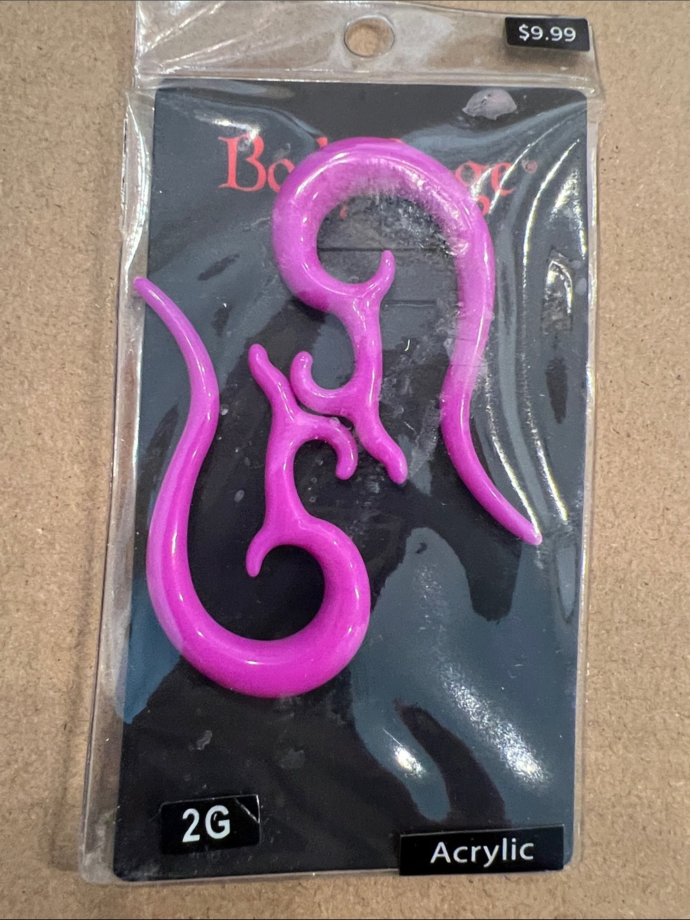 BodyRage Purple Acrylic Spiral Ear Gauge 2G